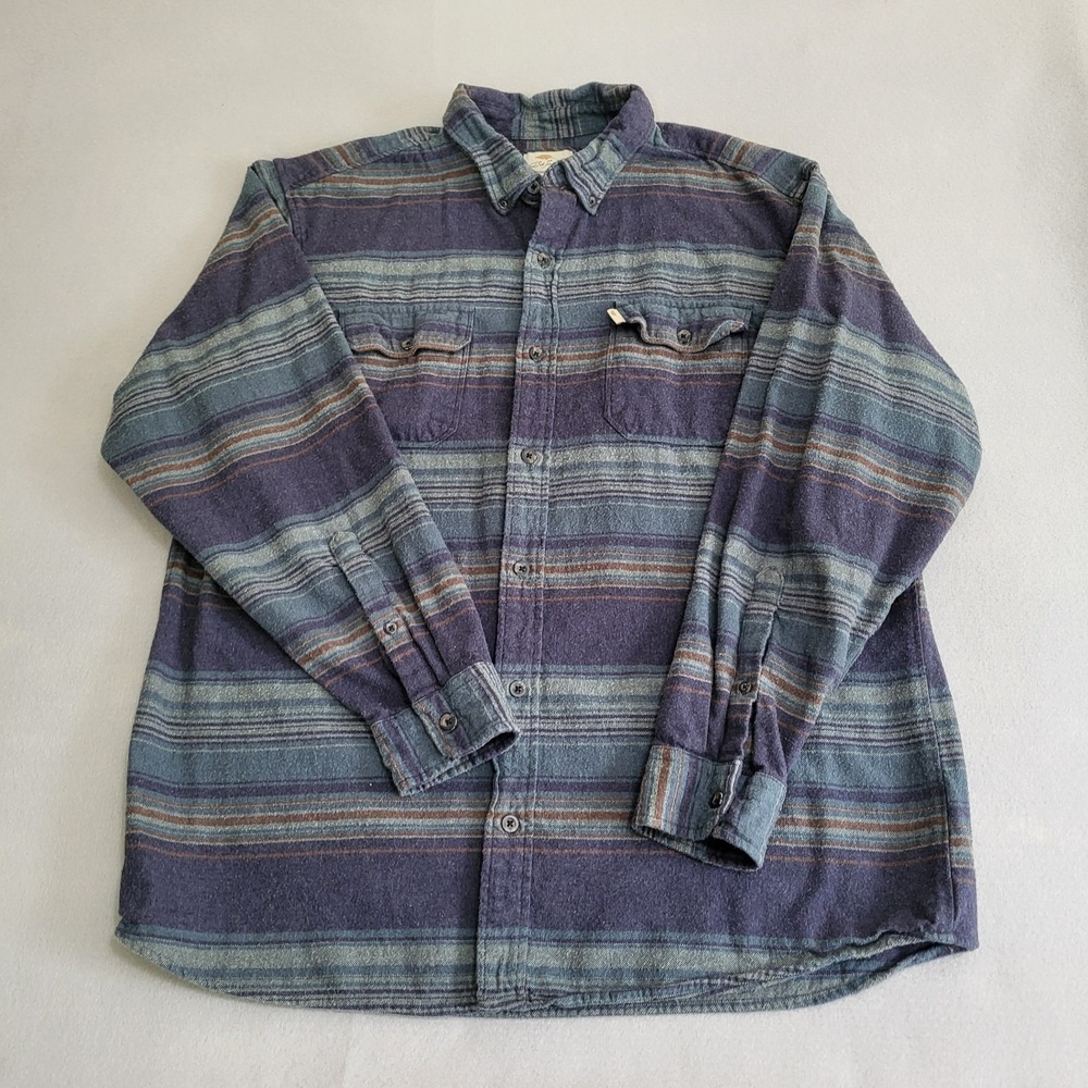 Bob Timberlake Striped Flannel Long Sleeve Button Up Shirt Men's XL